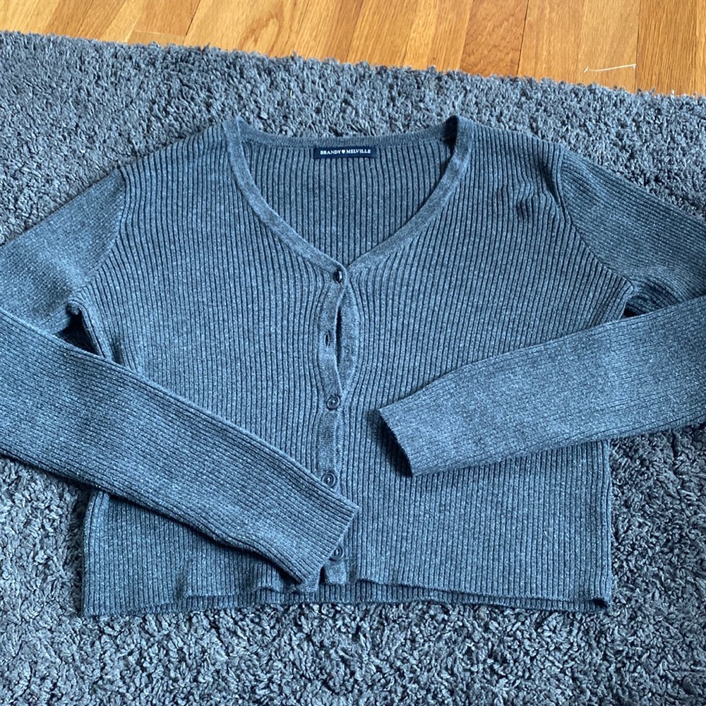 Brandy Melville grey cropped cardigan